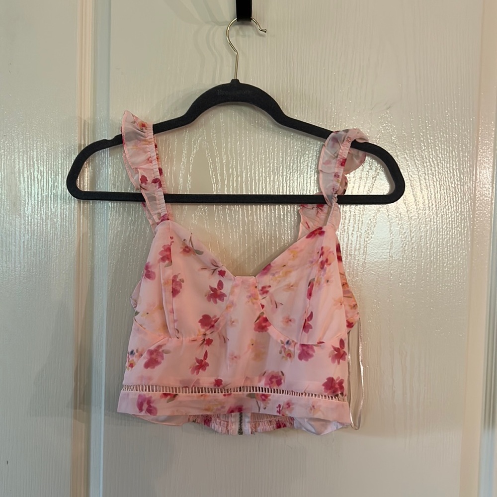 Pink Floral crop top